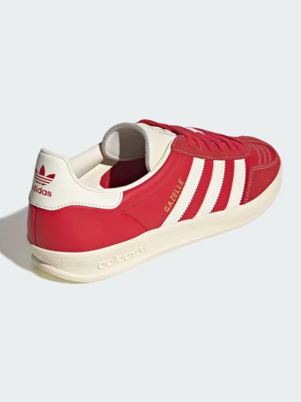 Adidas Men’s Gazelle Indoor “Better Scarlet/Cream White/Gold Metallic” JQ8384 - Picture 2 of 7
